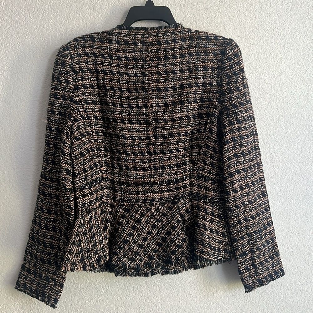 Rebecca Taylor Multi Tweed Ruffle Blazer, NWT, Size 10 - Picture 9 of 13